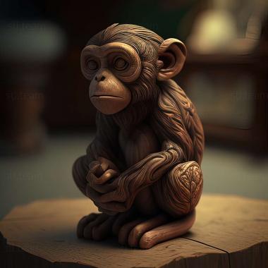 3D модель 3д модель обезьяны (STL)
